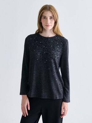 Lc Waikiki Yeni Sezon Bisiklet Yaka Pul Işlemeli Kadın Triko Kazak