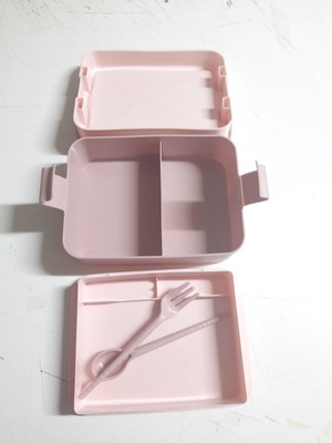 Practika Kulplu Beslenme Kabı  2 Bölmeli Mandallı Diyet Kabı -Çatal Kaşık Dahildir