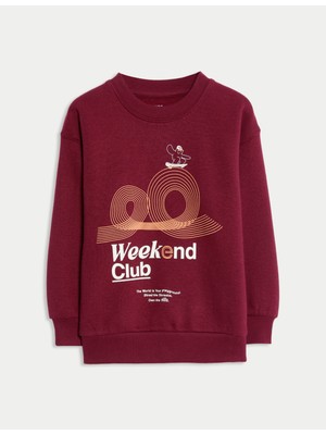 Marks & Spencer Saf Pamuklu Grafik Sweatshirt (2–8 Yaş)