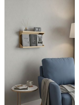 Grandmix Metal Duvar Kitaplığı Dergi ve Tablet Standı Fonksiyonel Dekoratif Raf