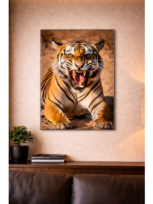 Arvion Kükreyen Kaplan – Gücün Yüzü Cam Tablo