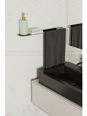 Grandmix Metal Havlu Askılı Banyo ve Mutfak Rafı 60 cm Dekoratif Düzenleyici