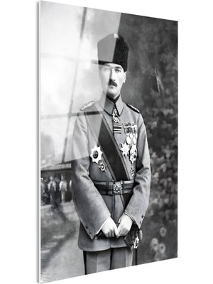 Tablofest Tamperli Gerçek Cam Tablo Atatürk Madalyalı Mareşal Atatürk Tablosu Duvar Dekoru