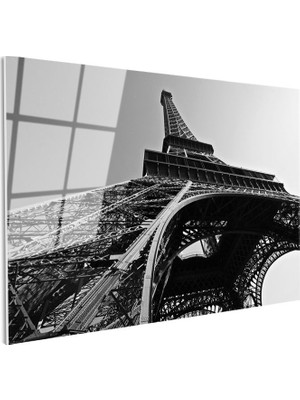 Tablofest Tamperli Gerçek Cam Tablo Eyfel Kulesi Çelik Mimari Detay Şehir Mimari Tablo Duvar Dekoru
