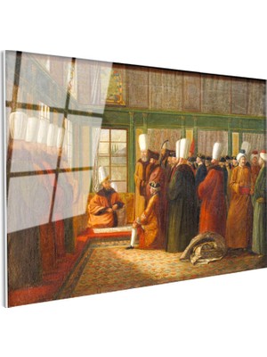 Tablofest Tamperli Gerçek Cam Tablo Osmanlı Cami Önü Meydan Sahnesi Osmanlı Tablosu Duvar Dekoru