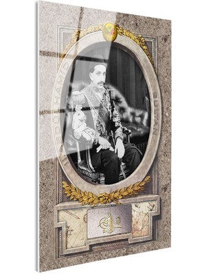 Tablofest Tamperli Gerçek Cam Tablo Sultan Iı Abdülhamid Klasik Portre Osmanlı Tablosu Duvar Dekoru