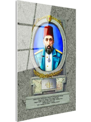 Tablofest Tamperli Gerçek Cam Tablo Sultan Iı Abdülhamid Portresi Osmanlı Tablosu Duvar Dekoru