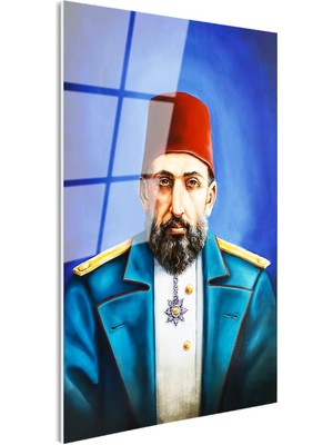 Tablofest Tamperli Gerçek Cam Tablo Sultan Iı Abdülhamid Modern Yorum Portresi Osmanlı Tablosu Duvar Dekoru