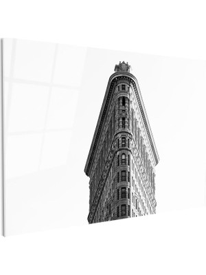 Tablofest Tamperli Gerçek Cam Tablo Flatiron Binası Üst Cephe Şehir Mimari Tablo Duvar Dekoru