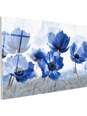 Tablofest Tamperli Gerçek Cam Tablo Sade Çiçek Dizilimi Çiçek Tablosu Duvar Dekoru