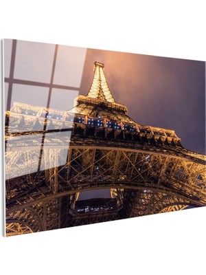 Tablofest Tamperli Gerçek Cam Tablo Eyfel Kulesi Mimari Çelik Yapı Şehir Mimari Tablo Duvar Dekoru