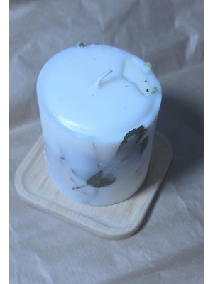 Kurutulmuş Yapraklı Dark Amber Kokulu Botanik Tünel Mum