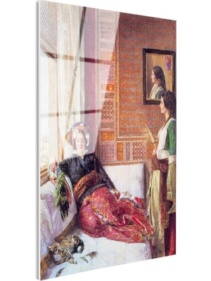 Tablofest Tamperli Gerçek Cam Tablo Harem Odasında Dinlenen Sultanlar Osmanlı Tablosu Duvar Dekoru