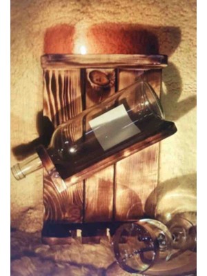 Pagus Ahşap Rustik Şaraplık Mumluklu