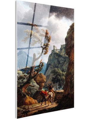 Tablofest Tamperli Gerçek Cam Tablo C.j. Vernet Kale Manzarası Öncesi Yağmurlu Atmosfer Ressam Tablosu Dekoru