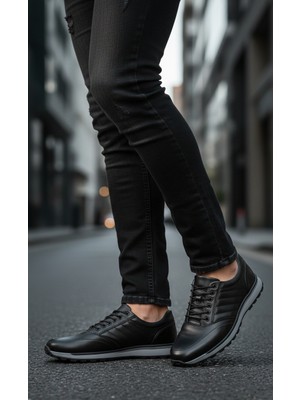 Growish GR0469 Hakiki Deri Hafif ve Sağlam Termo Taban Gizli Bağcık Sneaker Koşu Yürüyüş Ayakkabısı