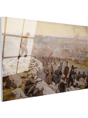 Tablofest Tamperli Gerçek Cam Tablo Atatürk Savaş Meydanı Atatürk Tablosu Duvar Dekoru