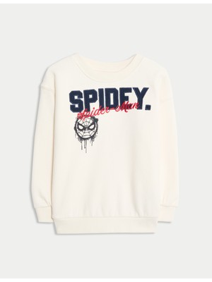 Marks & Spencer Pamuk Karışımlı Spider-Man™ Sweatshirt (2–8 Yaş)