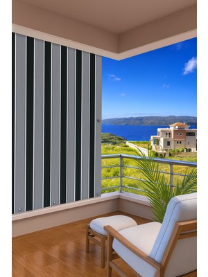Taç Su Geçirmez Balkon Perdesi – Kornişli & Bağcıklı Branda En×boy Balkon Branda Perde