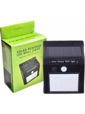 Bahçe Aydınlatma Sensörlü Güneş Enerjili Duvar Lambası 40 LED Işık