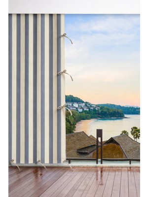 Taç Su Geçirmez Balkon Perdesi – Kornişli & Bağcıklı Branda En×boy Balkon Branda Perde