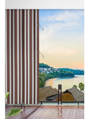 Taç Su Geçirmez Balkon Perdesi – Kornişli & Bağcıklı Branda En×boy Balkon Branda Perde