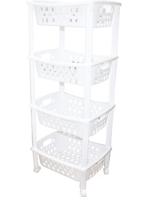 Nexgen 4 Katlı Sepet Düzenleyici - Raf Ünitesi Tekerlekli 400X295X960MM (4887) RSGO34-MCHD