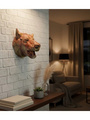 Nexgen Gold Kurt Duvar Aksesuarı Asılabilir 3D Dekoratif Heykel 25X19 cm RSKDG34-MCHD