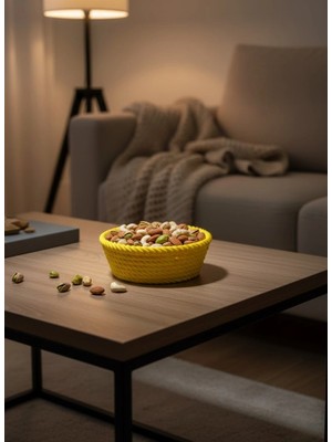 Nexgen Yuvarlak Çerezlik Sarı Canlı Renkli Dekoratif Sunum Kasesi RSKDG34-MCHD