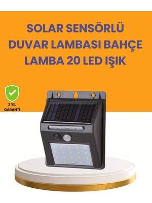 Nexgen 20 LED Güneş Enerjili Hareket Sensörlü Dış Mekan Duvar Lambası RSKDG34-MCHD