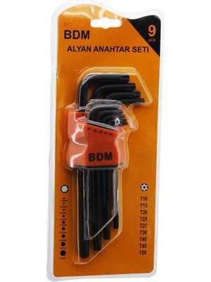 Nexgen 9 Pcs Siyah Uzun - Yıldız Alyan T-10-15-20-25-27-30-40-45-50 (4887) RSGO34-MCHD