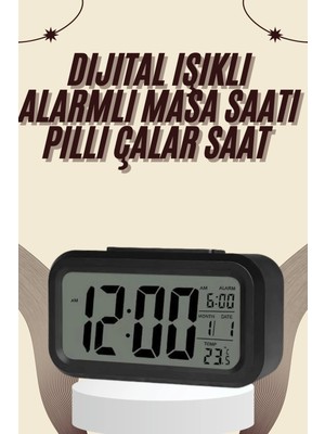 Nexgen Dijital Masa Saati Termometreli Takvim Çalar Saat LED Ekran Pilli RSKDG34-MCHD