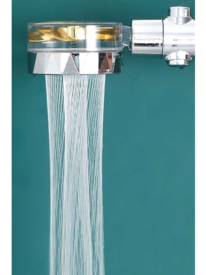 Nexgen Turbo Duş Başlığı Su Tasarruflu 360 Hareketli Pervaneli Tazyikli Tuşlu Duş Başlığı (4887)