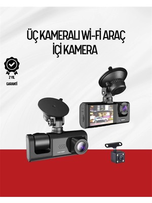 No 35 Moda 170° Geniş Açı Ön-Arka-Iç Kamera Seti – Tam Kapsamlı Araç Güvenliği