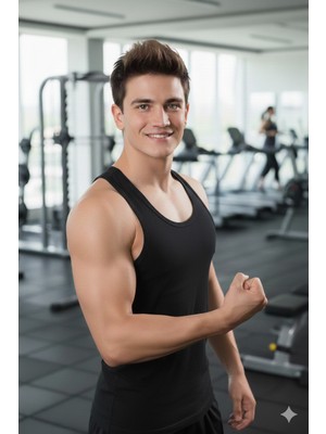 Lüx Wood Lüx Erşah Erkek Pamuklu Likralı Sporcu Sırt Atlet - Kod: 511