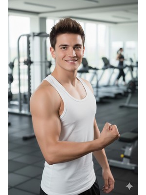 Lüx Wood Lüx Erşah 502 Kodlu Pamuklu Likralı Sporcu Sırt Erkek Atlet 6'lı Paket