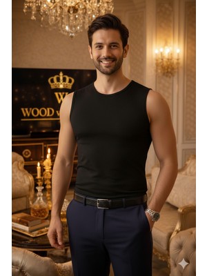 Lüx Wood Lüx Erşah 503 Bisiklet Yaka Pamuk Likralı Erkek Atlet 6'lı Avantaj Paketi