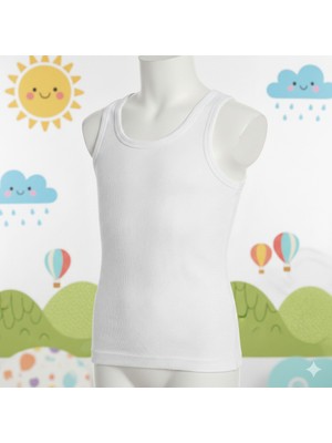 Lüx Wood Lüx Erşah 2301 Erkek Çocuk %100 Pamuk Ribana Atlet 6'lı Avantaj Paketi