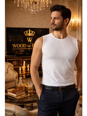 Lüx Wood Lüx Erşah 503 Serisi %95 Pamuk Likralı Bisiklet Yaka Erkek Atlet 3'lü Paket