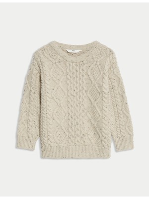 Marks & Spencer Pamuk Karışımlı Örgü Desenli Kazak (2–8 Yaş)