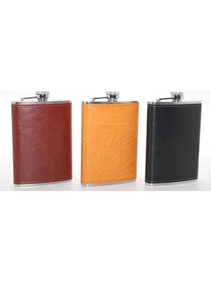 No 35 Moda Paslanmaz Çelik Tekli 9 Oz Derili Matara