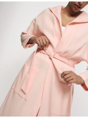 Marks & Spencer Saf Pamuklu Waffle Dokulu Sabahlık