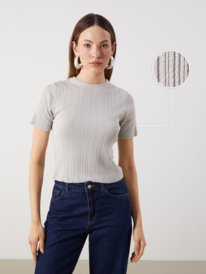 Lc Waikiki Yeni Sezon Bisiklet Yaka Dokulu Kadın Triko Kazak