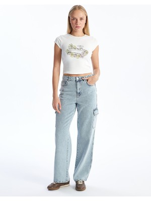 Lc Waikiki Yeni Sezon Wideleg Kadın Kargo Jean Pantolon