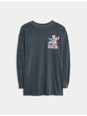 Marks & Spencer Saf Pamuklu Lilo & Stitch:trade_mark: Tişört (6-16 Yaş)
