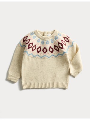 Marks & Spencer Fair Isle Desenli Triko Kazak (0–3 Yaş)