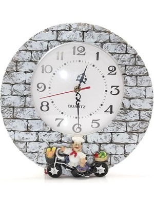 No 35 Moda Aşçı Tasarımlı Polyester Duvar Saati Model 1