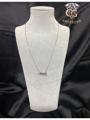 Cg Aksesuar Mustafa Kemal Atatürk Imzalı Gümüşrenkli Kolye