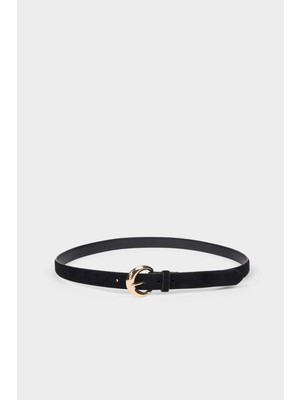 DeFacto Kadın Oval Toka Suni Deri Klasik Kemer G7079AXNS