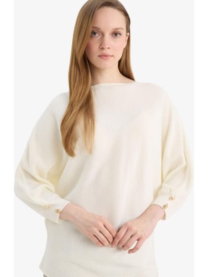 DeFacto Kayık Yaka Triko Kazak G8882AX25CW